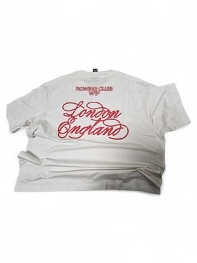 London England Graphic Tee - White with Red Print